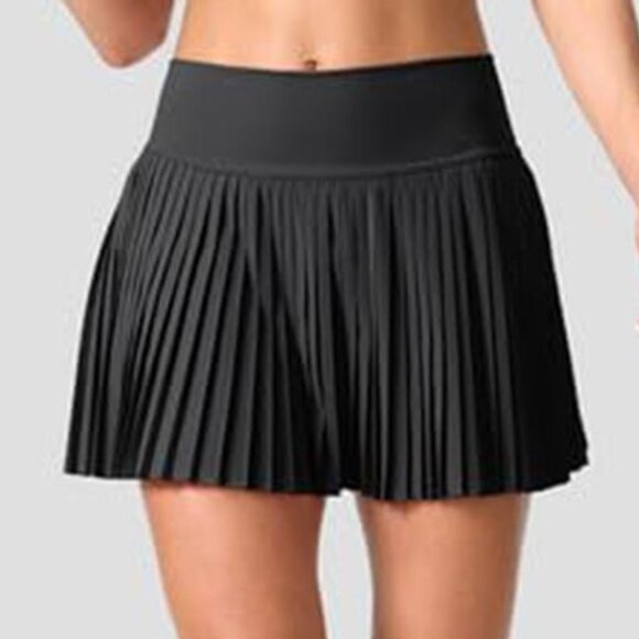 OTOS Athletic Skirt Skort Pleated With Shorts Pockets High Waist Tennis Blk S - Picture 3 of 9